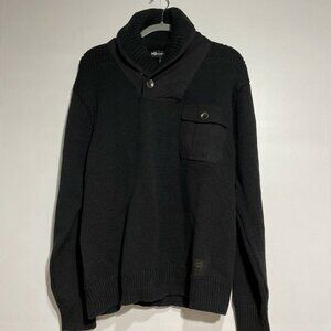 Marc Buchanan Men’s Black Heavy Knit‎ Pullover Shawl Collar Sweater Size XL